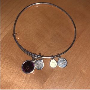 Genuine Alex and ani amethyst February bangle